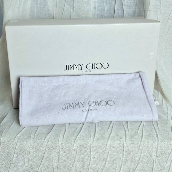 Jimmy Choo Metallic Peep Toe Heels Champagne Block Heel Pumps Size 39 - Picture 13 of 16